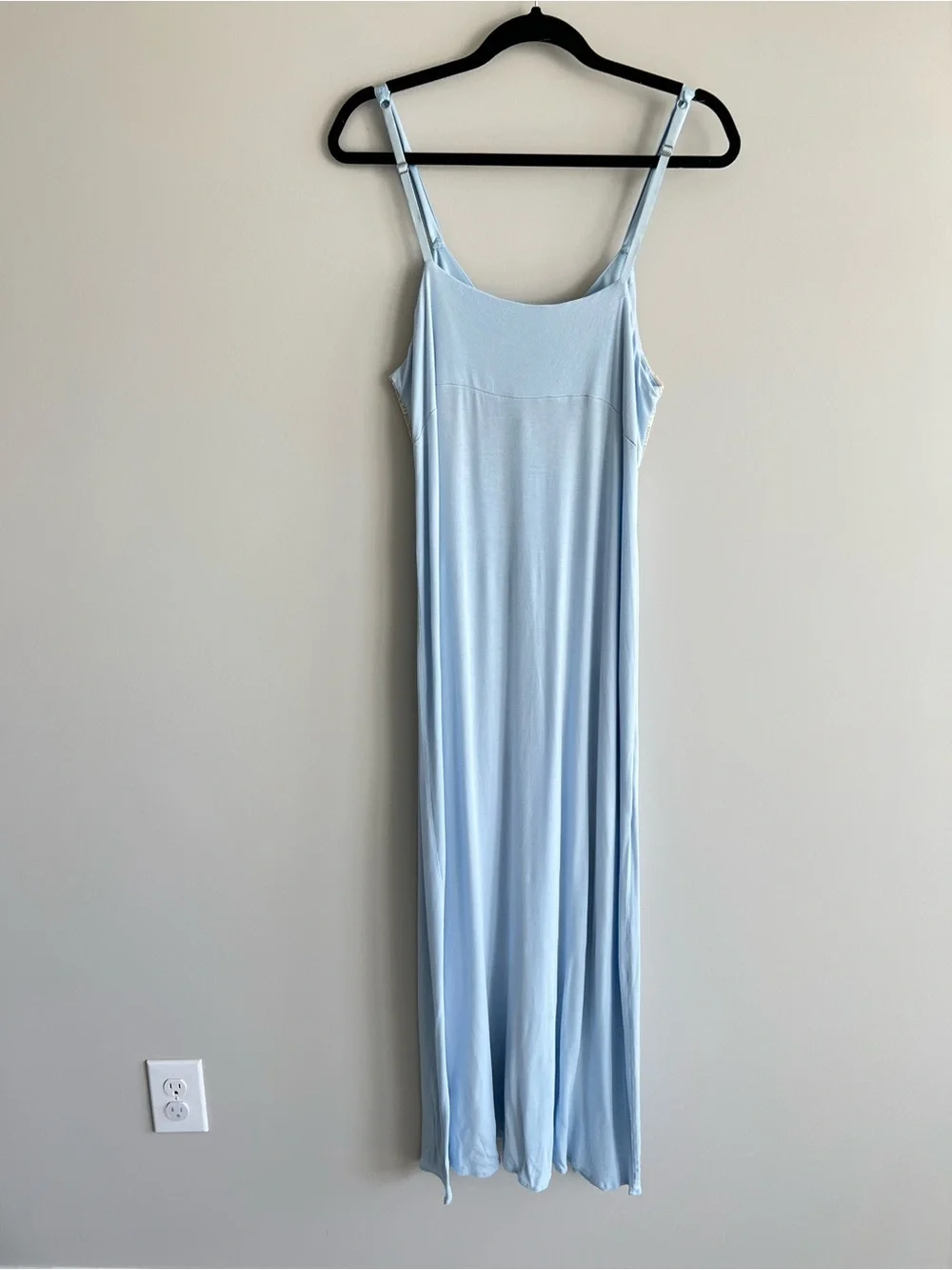 Soma cool nights powder blue and lace sleeveless v neck wrap nightgown size xl